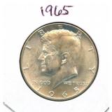 1965 Kennedy Silver Half Dollar - 40% Silver