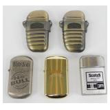 Lot of 5 Vintage Advertising Cigarette Lighters