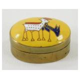 Vintage Brass Enameled Cloisonnï¿½ Trinket Box