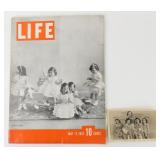 Dionne Quintuplets Life Magazine & Post Card