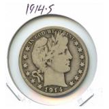 1914-S Barber Silver Half Dollar