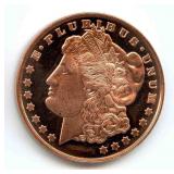 1 oz Pure Copper Round - Morgan Dollar Design