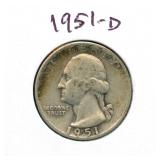 1951-D Washington Silver Quarter