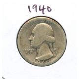 1940 Washington Silver Quarter