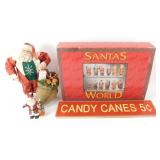 * Group of Santa Christmas Items and Candy Canes