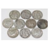 10 Mercury Silver Dimes
