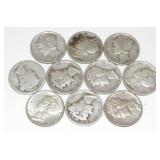 10 Mercury Silver Dimes