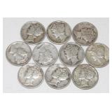 10 Mercury Silver Dimes