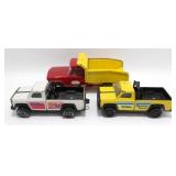 Mini Tonka Red/Yellow Dump Truck & 2 Pickups