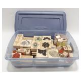 Flowers Rubber Stamps in Rubbermaid Tote