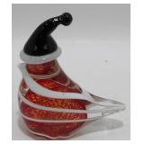 * Santa Bird Glass Paperweight - 5ï¿½ Tall