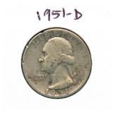 1951-D Washington Silver Quarter