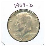 1969-D Kennedy Silver Half Dollar - 40% Silver