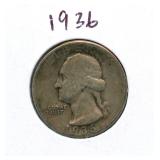 1936 Washington Silver Quarter