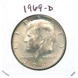 1969-D Kennedy Silver Half Dollar - 40% Silver