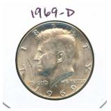 1969-D Kennedy Silver Half Dollar - 40% Silver