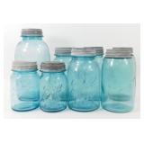 ** 8 Variety Blue Ball Jars & Lids