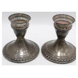 Ornate Sterling Marked Candle Sticks - Weighted