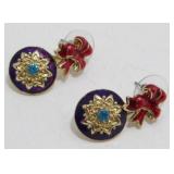 Christmas Road Pierced Earrings - Jeweled
