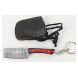New Miniature Damascus Blade Keychain Knife with