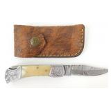 New Damascus Blade Folding Pocket Knife with