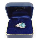 Sterling & Zirconia Ring, 5.3 grams