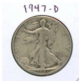 1947-D Walking Liberty Silver Half Dollar