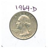 1964-D Washington Silver Quarter