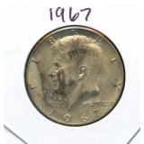 1967 Kennedy Silver Half Dollar - 40% Silver