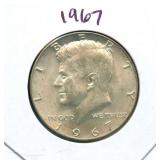 1967 Kennedy Silver Half Dollar - 40% Silver