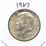 1967 Kennedy Silver Half Dollar - 40% Silver