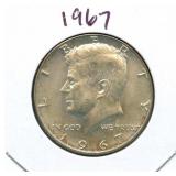 1967 Kennedy Silver Half Dollar - 40% Silver