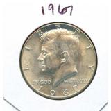 1967 Kennedy Silver Half Dollar - 40% Silver