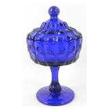 * Dalzell Viking Glass Cobalt Covered Jar