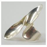 Vintage Sterling Silver Modernist Ring - Size