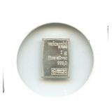Valcambi Suisse 1 gram .999 Fine Silver