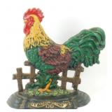 Cast Iron Rooster Chicken Door Stop