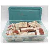 Christmas Themed Rubber Stamps in Rubbermaid Tote