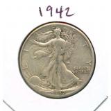 1942 Walking Liberty Silver Half Dollar