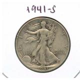 1941-S Walking Liberty Silver Half Dollar