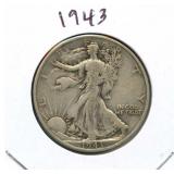 1943 Walking Liberty Silver Half Dollar