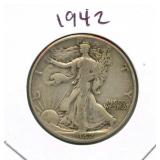 1942 Walking Liberty Silver Half Dollar
