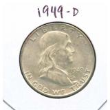 1949-D Franklin Silver Half Dollar