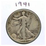 1941 Walking Liberty Silver Half Dollar