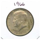 1966 Kennedy Silver Half Dollar - 40% Silver