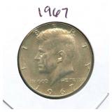 1967 Kennedy Silver Half Dollar - 40% Silver