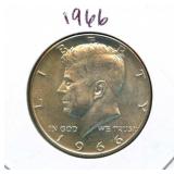 1966 Kennedy Silver Half Dollar - 40% Silver