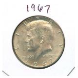 1967 Kennedy Silver Half Dollar - 40% Silver