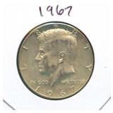 1967 Kennedy Silver Half Dollar - 40% Silver