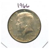 1966 Kennedy Silver Half Dollar - 40% Silver